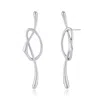 Tami&tami Women's Silver Heradi White Gold Wave Twisted Earrings In Silver