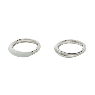 Tami&tami Women's Ten Sixty Four Studio Body Silver Ring Set