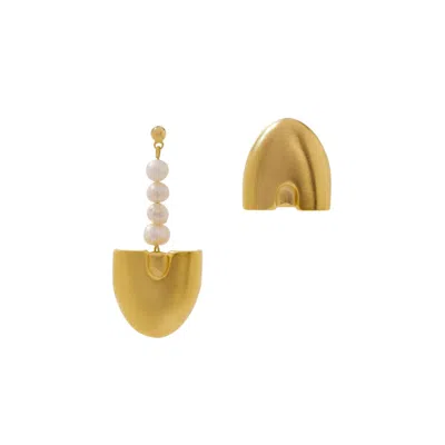 Tami&tami Women's Ten Sixty Four Studio Curvilinear Archives E Gold Earrings