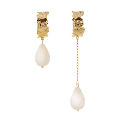 Tami&tami Women's White / Yellow Matias Elegant Melt Flow Earrings In Multi