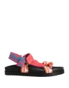 Tamika Couture Woman Sandals Orange Size 7 Textile Fibers In Orange