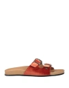 Tamika Couture Woman Sandals Rust Size 10 Textile Fibers In Red