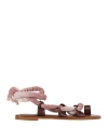 Tamika Couture Woman Thong Sandal Pink Size 6 Textile Fibers