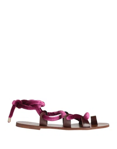 Tamika Couture Toe Strap Sandals In Purple