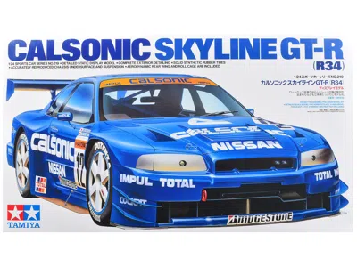 Tamiya Model Kit Nissan Skyline Gt-r (r34) "calsonic" 1/24 Scale Model By