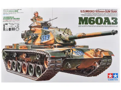Tamiya Model Kit Us M60a3 105mm Tank "us Army" 1/35 Scale Model By
