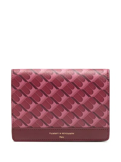 Tammy & Benjamin Monogram-pattern Passport Holder In Rot