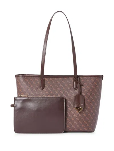 Tammy & Benjamin Monogram-pattern Tote Bag In Brown
