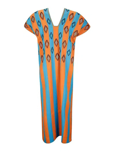 Tan Dem Cotton Kaftano Corty Sleeves