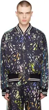 Tanaka Black Printed Reversible Bomber Jacket In The Universe