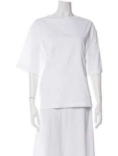 Pre-owned Tanaka Crew Neck Three-quarter Sleeve T-shirt In White