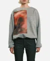 Tanaka Relaxed Fit Crewneck Sweatshirt With Distinctive Artwork In Gray