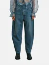 Tanaka Tapered Jean Trousers With High Waist In Blue