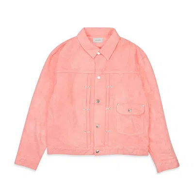 Tanaka Mid Washed Classic Pink Sun Bleached Denim Jacket