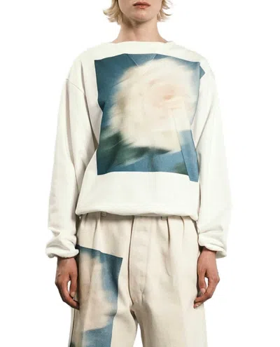 TANAKA RELAXED CREWNECK SWEATSHIRT WITH STRIKING ABSTRACT PRINT