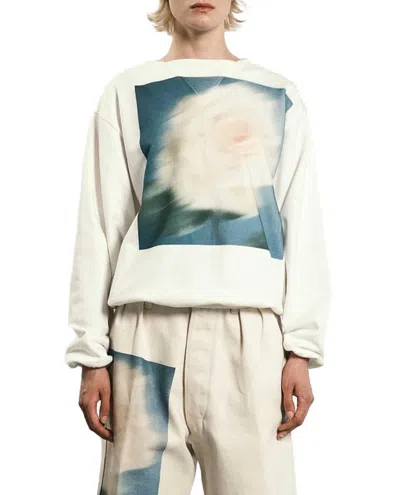 TANAKA TANAKA RELAXED CREWNECK SWEATSHIRT WITH STRIKING ABSTRACT PRINT