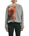 Tanaka Relaxed Fit Crewneck Sweatshirt With Distinctive Artwork In Gray