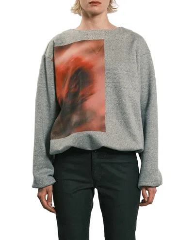 TANAKA TANAKA RELAXED FIT CREWNECK SWEATSHIRT WITH DISTINCTIVE ARTWORK