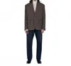 Tanaka Sculpture Blazer Jacket In Herringbone In Brown