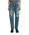 Tanaka Straight Jean Trousers With Faded Blue Wash In Blue