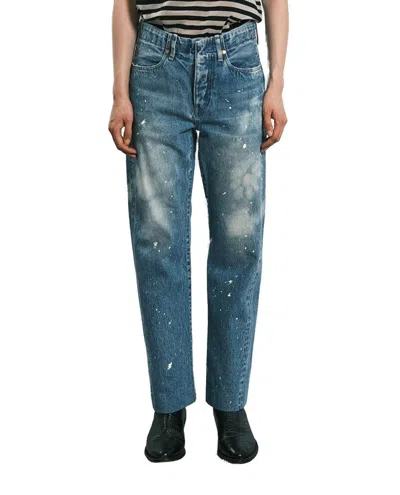 TANAKA STRAIGHT JEAN TROUSERS WITH FADED BLUE WASH