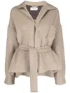Tanaka V-neck Belted Fleece Cardi-coat