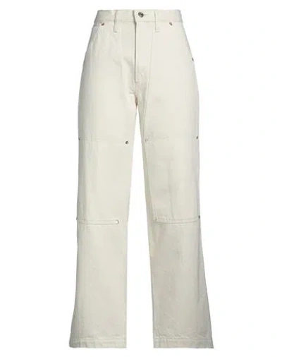 Tanaka Woman Denim Pants Ivory Size 28 Cotton In White