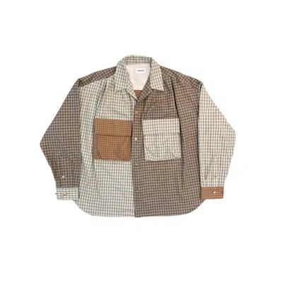 Tanaka Women's Relaxed Long Sleeves Overshirt In Multi Check In Brown