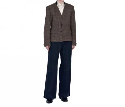 Tanaka Zen Jacket In Brown Check In Black