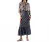 Tanavana Ginger Midi Skirt In Grey In Gray