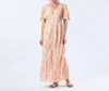 Tanavana Nana V-neck Maxi Dress In White/orange