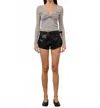 Tandy Wear Justine Justine Front Twisted Jersey Top In Heather Gray In Gray