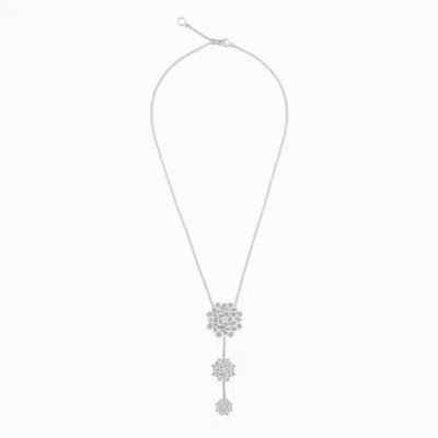 Tane México 1942 Women's Silver Dahlia Three Flower Necklace In Metallic