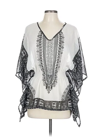 Pre-owned Tangerine 3/4 Sleeve Blouse In White