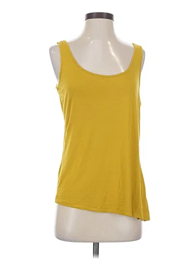 Pre-owned Tangerine Tank Top Yellow Strapless Neckline Tops