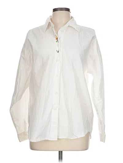 Pre-owned Tangibles Long Sleeve Button Down Shirt In White