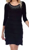 Tango Mango Ruffle Dress In Black In Black