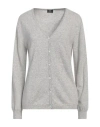 Tangram Woman Cardigan Light Grey Size Xl Wool, Viscose, Cashmere, Nylon