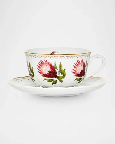 Tania Bulhões Botanica Tea Cup & Saucer, 6.8 Oz. In Multi