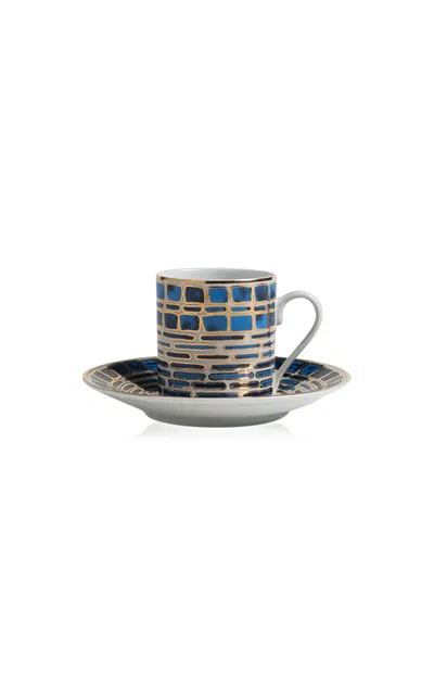 Tania Bulhões Espresso Cup & Saucer Jade Blue