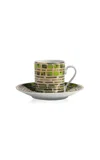 Tania Bulhões Espresso Cup & Saucer Jade Green