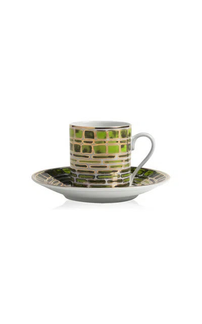 Tania Bulhões Espresso Cup & Saucer Jade Green