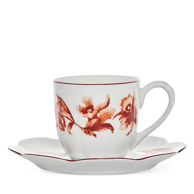 Tania Bulhões Espresso Cup And Saucer Rouge De Fer In Red