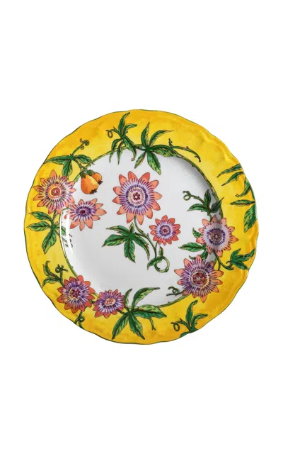 Tania Bulhões Flor De Maracuja Dinner Plate In White
