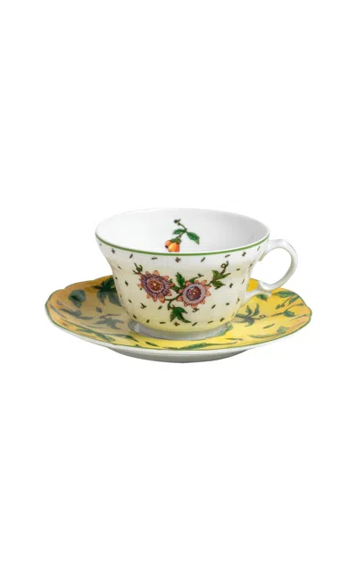 Tania Bulhões Flor De Maracuja Tea Cup And Saucer In White