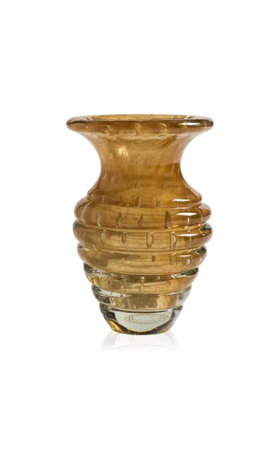 Tania Bulhões Glass Vase Cremona Guarana & Gold Small