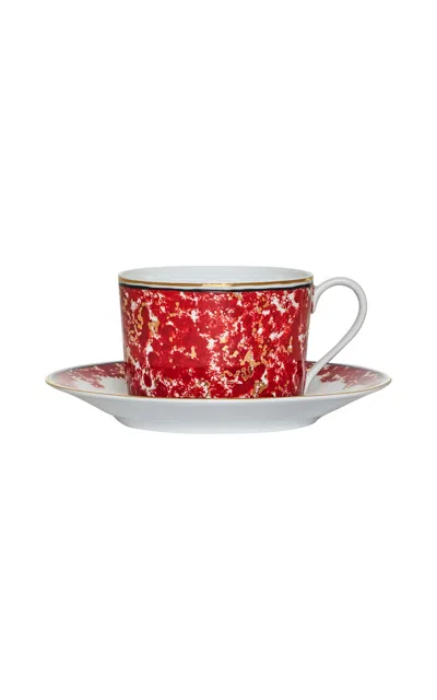 Tania Bulhões Plaza Athenee Tea Cup And Saucer In Multi