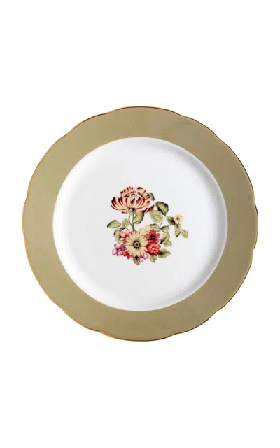 Tania Bulhões Porcelain Charger In Brown