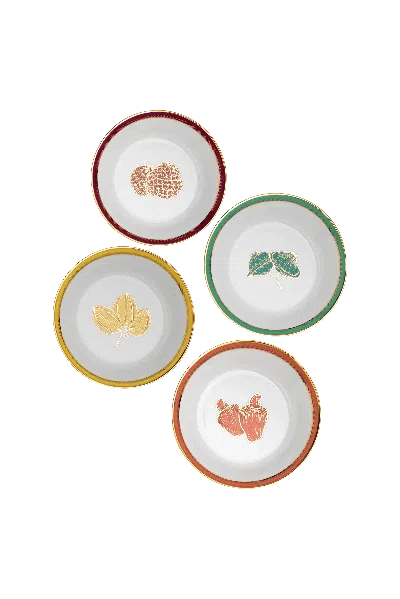 Tania Bulhões Soup Plate Frutas Do Brasil Set Of Four In Yellow