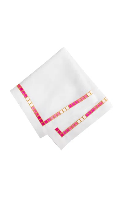 Tania Bulhões Tania Bulhoes - Mosaico Linen Napkin - Pink